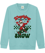 Load image into Gallery viewer, Get ready for a jolly ride into the holiday season with our "Santa Dashing Through the Snow on a Skateboard" sweater!