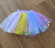 Load image into Gallery viewer, Elevate your child's style with the Kids Multicolored Pom Pom Tutu by Rock My Baby!