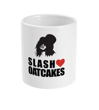 Load image into Gallery viewer, Introducing the "Slash Loves Oatcakes Mug" – the perfect companion for your daily brew and oatcake indulgence.