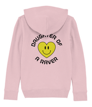 Load image into Gallery viewer, Printed Back and Front, Organic Cotton Junior Hoodie, Daughter Of A Raver :)