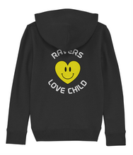 Load image into Gallery viewer, Printed Back and Front, Organic Cotton Junior Hoodie, Ravers Love Child :)