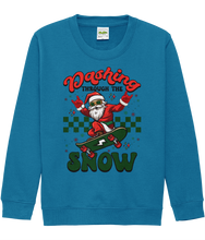 Load image into Gallery viewer, Get ready for a jolly ride into the holiday season with our &quot;Santa Dashing Through the Snow on a Skateboard&quot; sweater!
