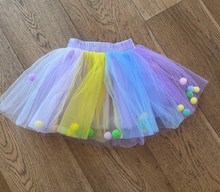 Load image into Gallery viewer, Elevate your child&#39;s style with the Kids Multicolored Pom Pom Tutu by Rock My Baby!
