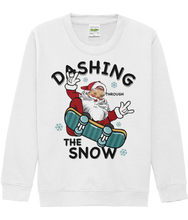 Load image into Gallery viewer, 🎅🛹 Get ready to witness the most epic ride of the season with our &quot;Santa Dashing Through the Snow on a Skateboard&quot; sweater!
