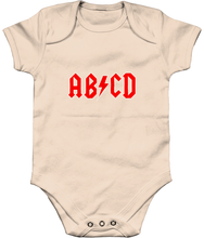 Load image into Gallery viewer, Soft Organic Cotton Baby Grow, ABCD Let&#39;s Rock!

