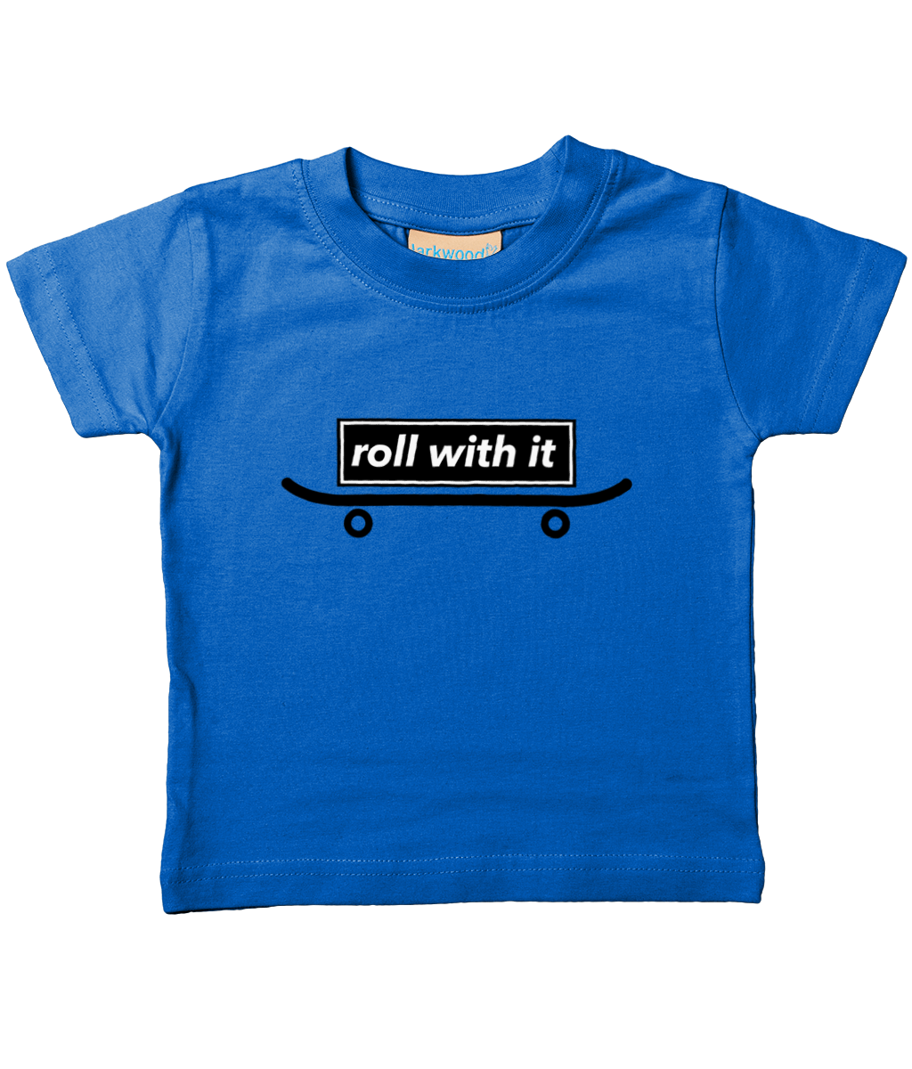 Organic Cotton Soft Toddler T'shirt, Roll With It....Skate Board inspired Tshirt!