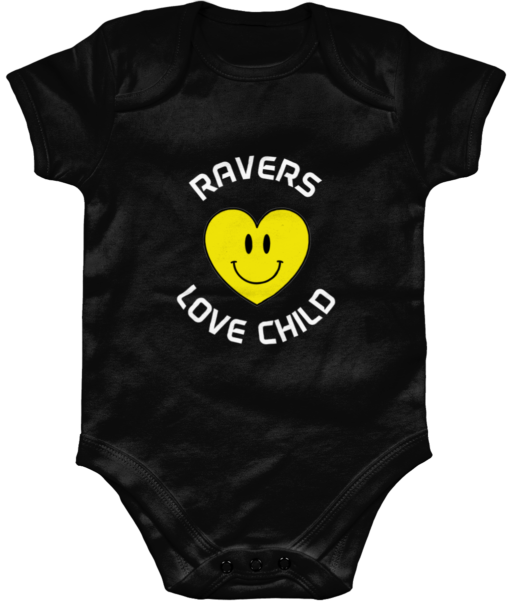 Soft Organic Cotton Baby Grow, Ravers Love Child :)