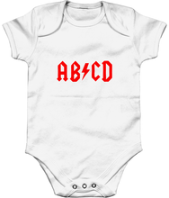 Load image into Gallery viewer, Soft Organic Cotton Baby Grow, ABCD Let&#39;s Rock!
